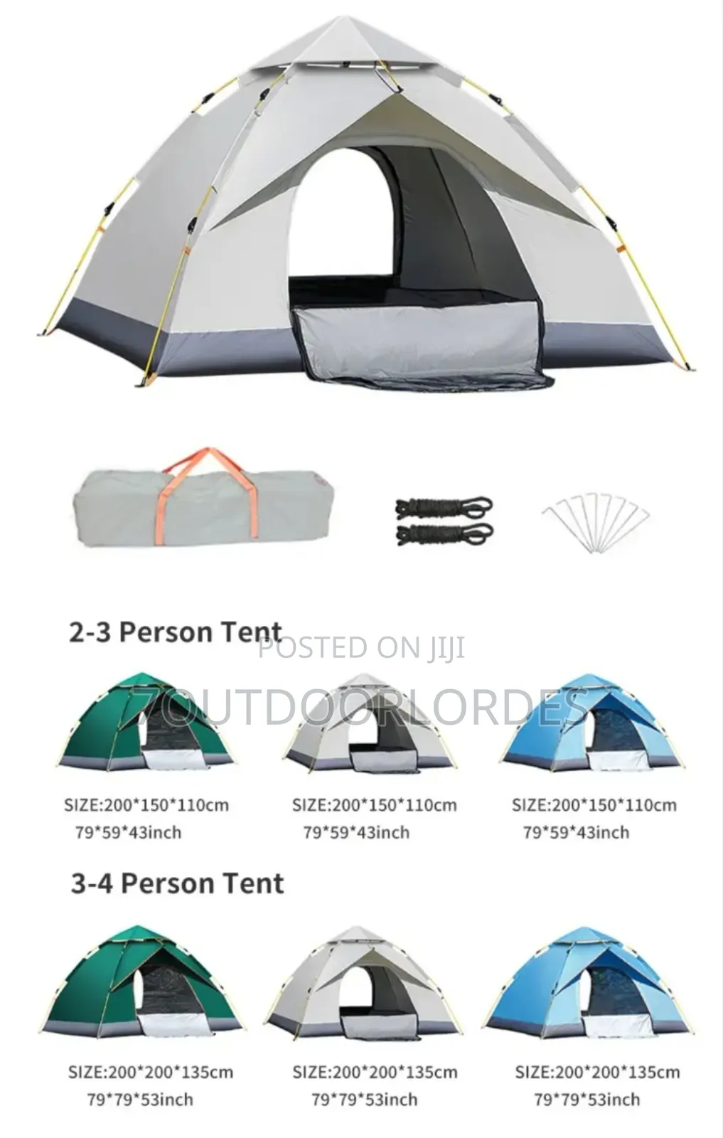 1 to 2 Man Waterproof Automatic Pop Up Tent