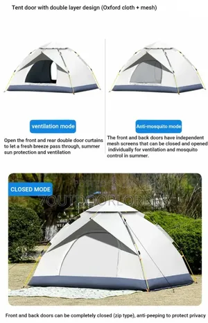 3 to 4 Man Waterproof Pop Up Tent (Double Layer)