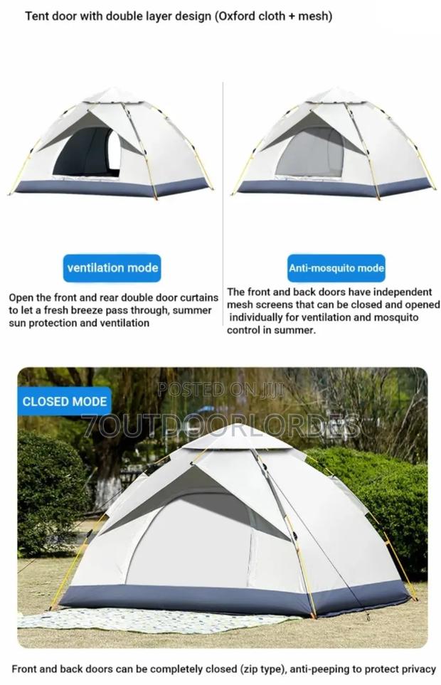 3 to 4 Man Waterproof Pop Up Tent (Double Layer) - thumbnail 2