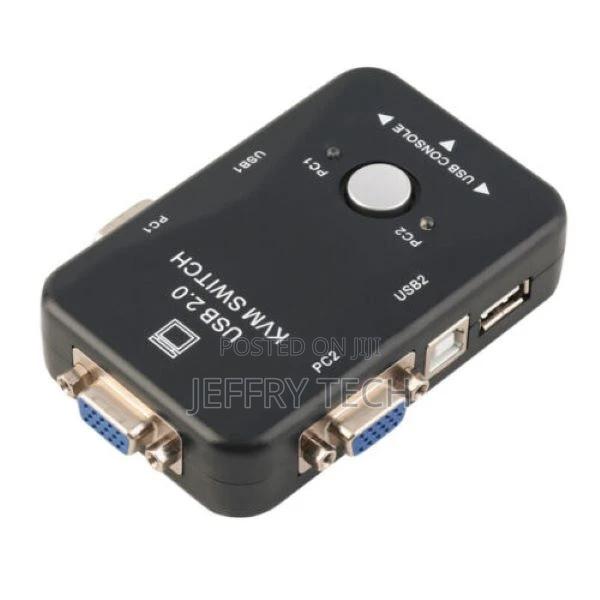 2 Port USB KVM VGA Switch With 2 Set Cable for Mouse Keyboar
