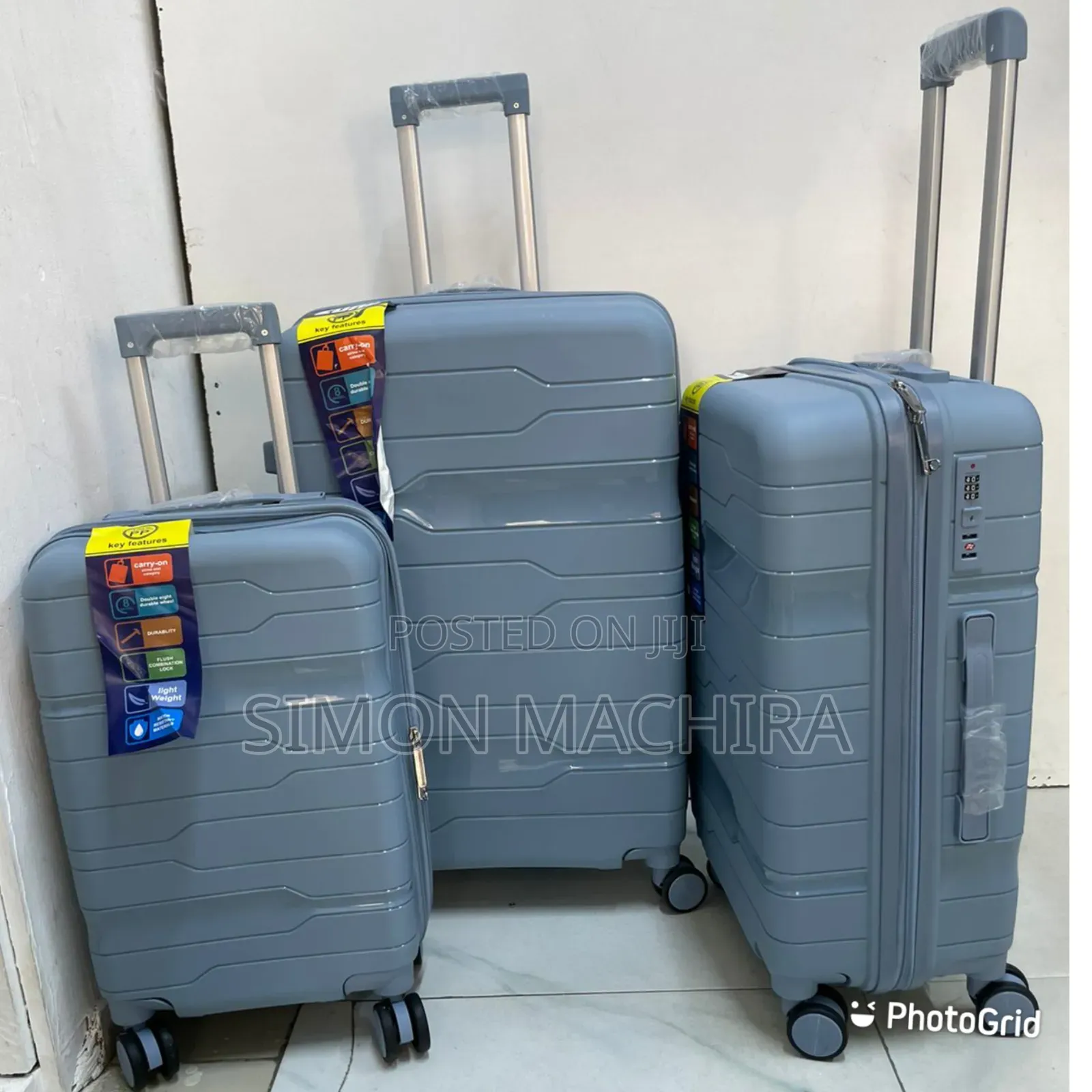 Blue 3 in 1 Unbreakable PP Suitcases