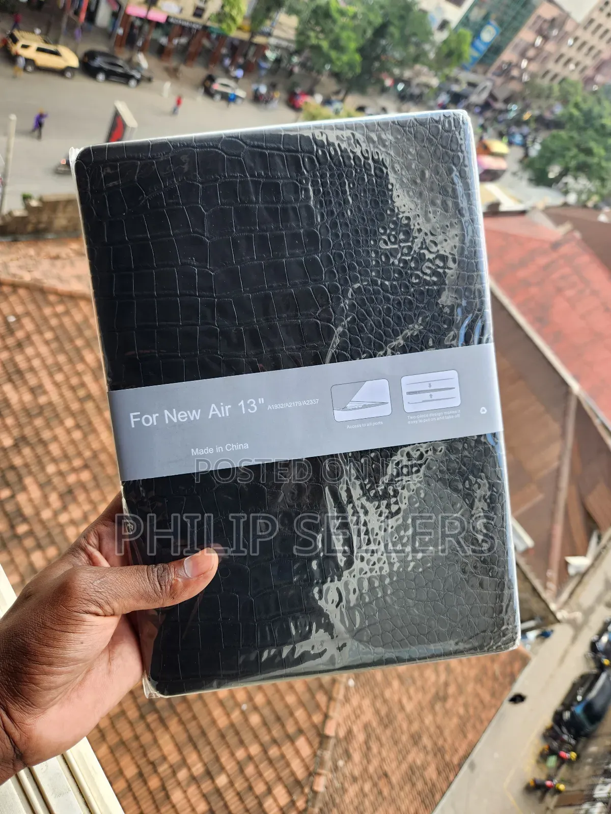 Crocodile Leather Plastic Hard Cover for Macbook Air 13 2337