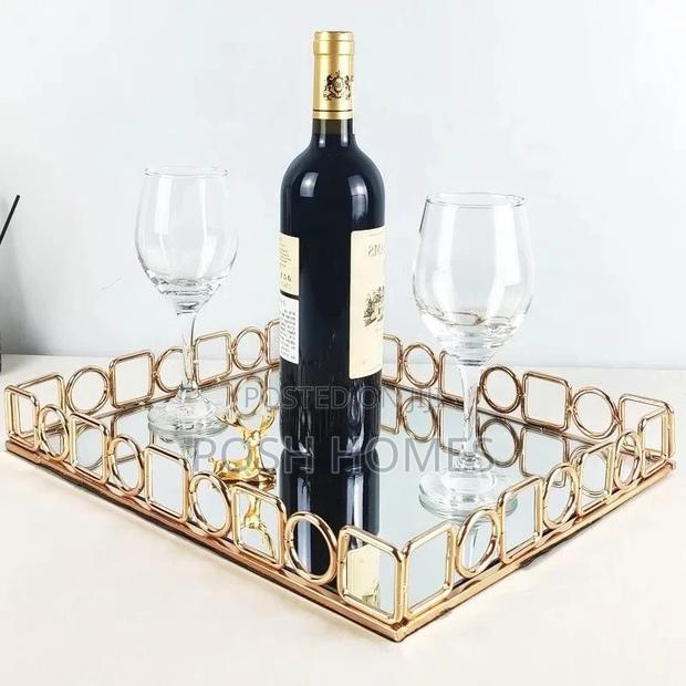 Decor Golden Storage Decor Vanity Tray