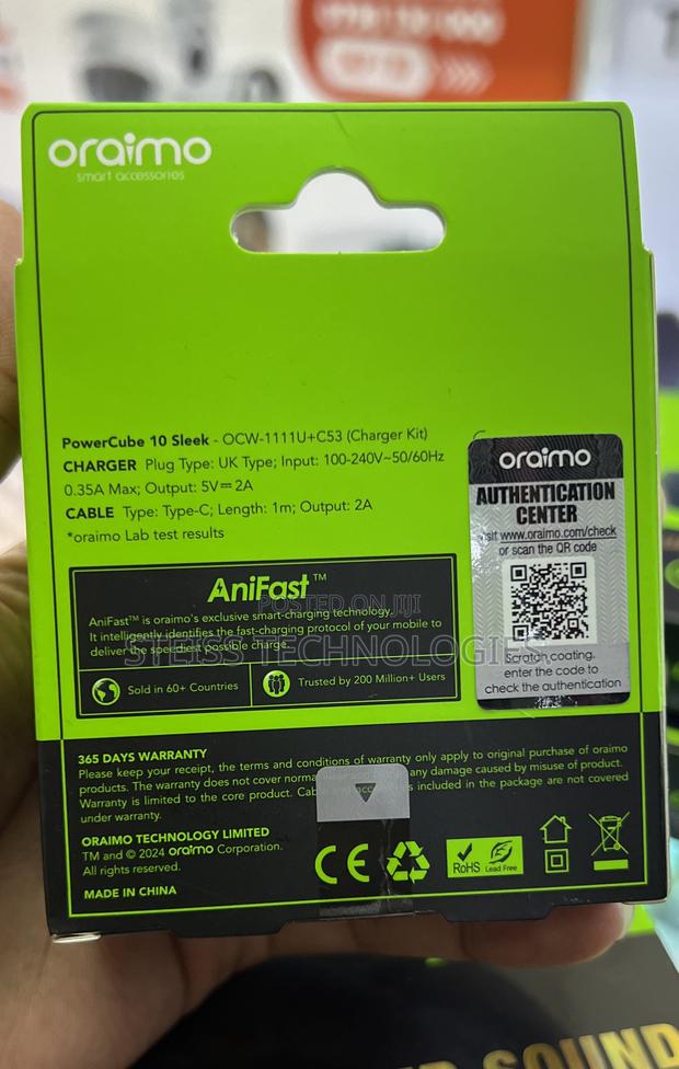 Oraimo Anifast Type-C 10W Fast Charger - thumbnail 2