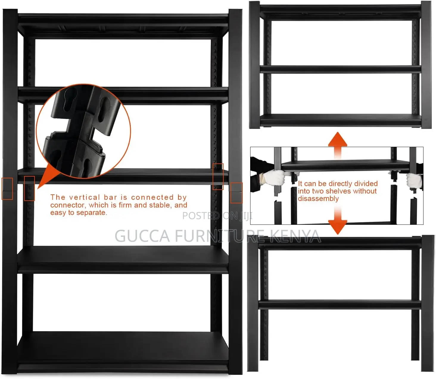 Cabinets: 5-Tier Large Metallic Shelving Utility Rack
