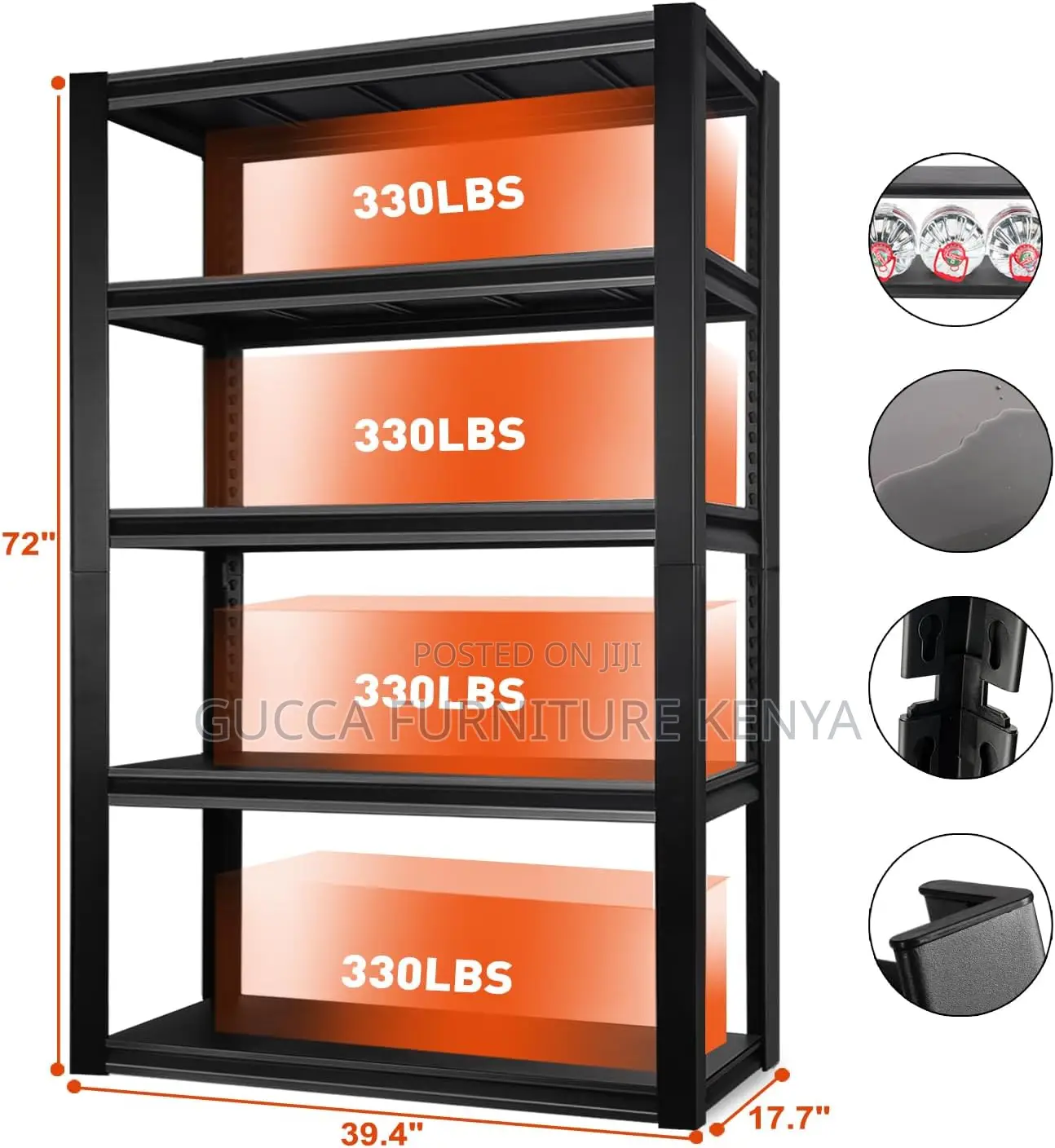 Cabinets: 5-Tier Large Metallic Shelving Utility Rack