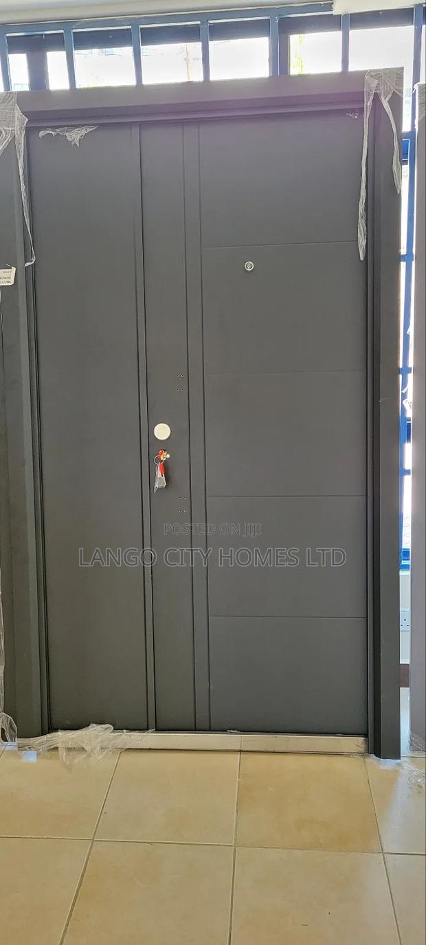 Black Dark Grey Steel Double Door