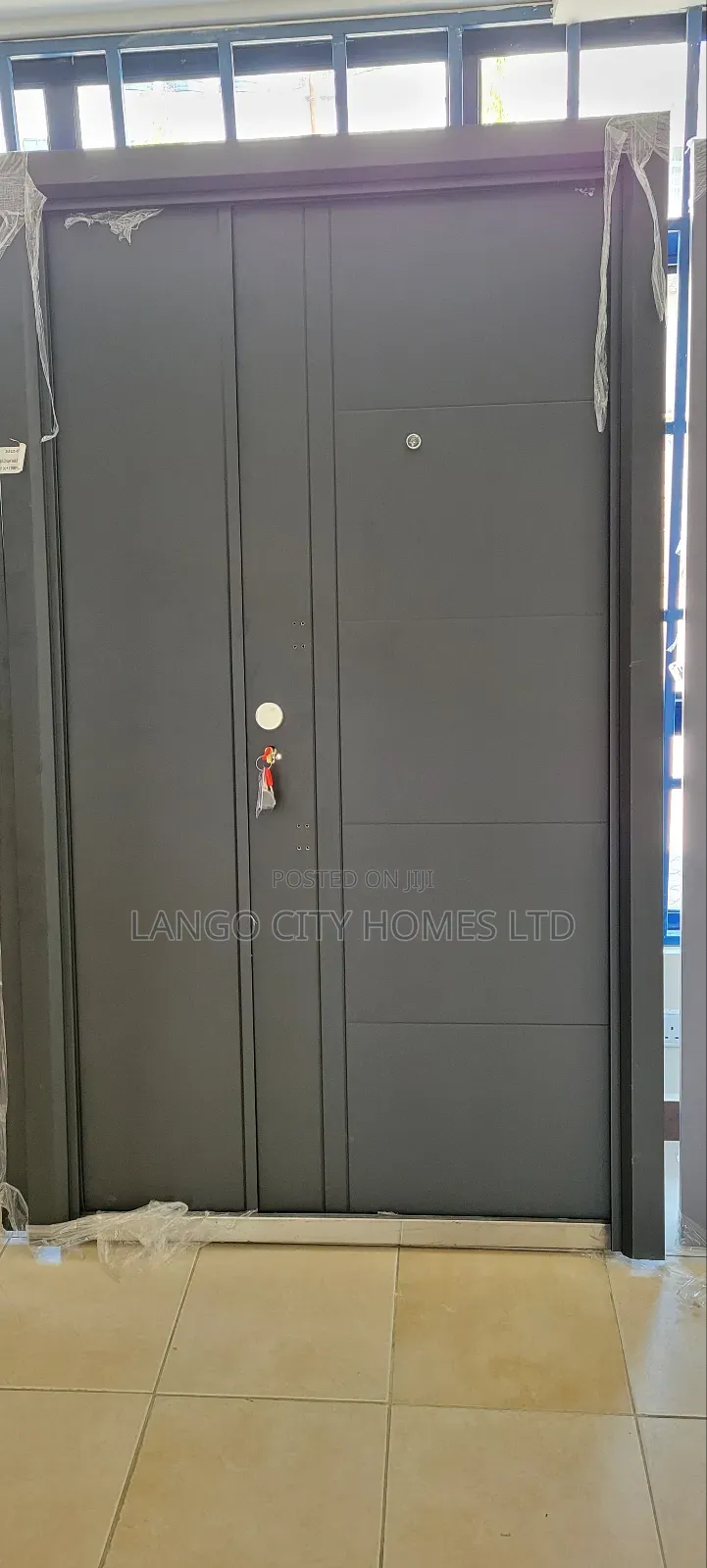 Black Dark Grey Steel Double Door