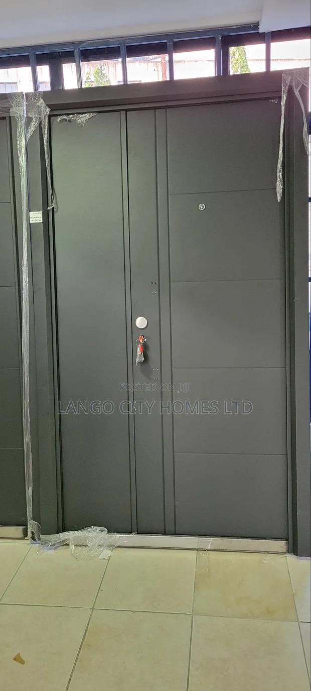 Black Dark Grey Steel Double Door - thumbnail 2