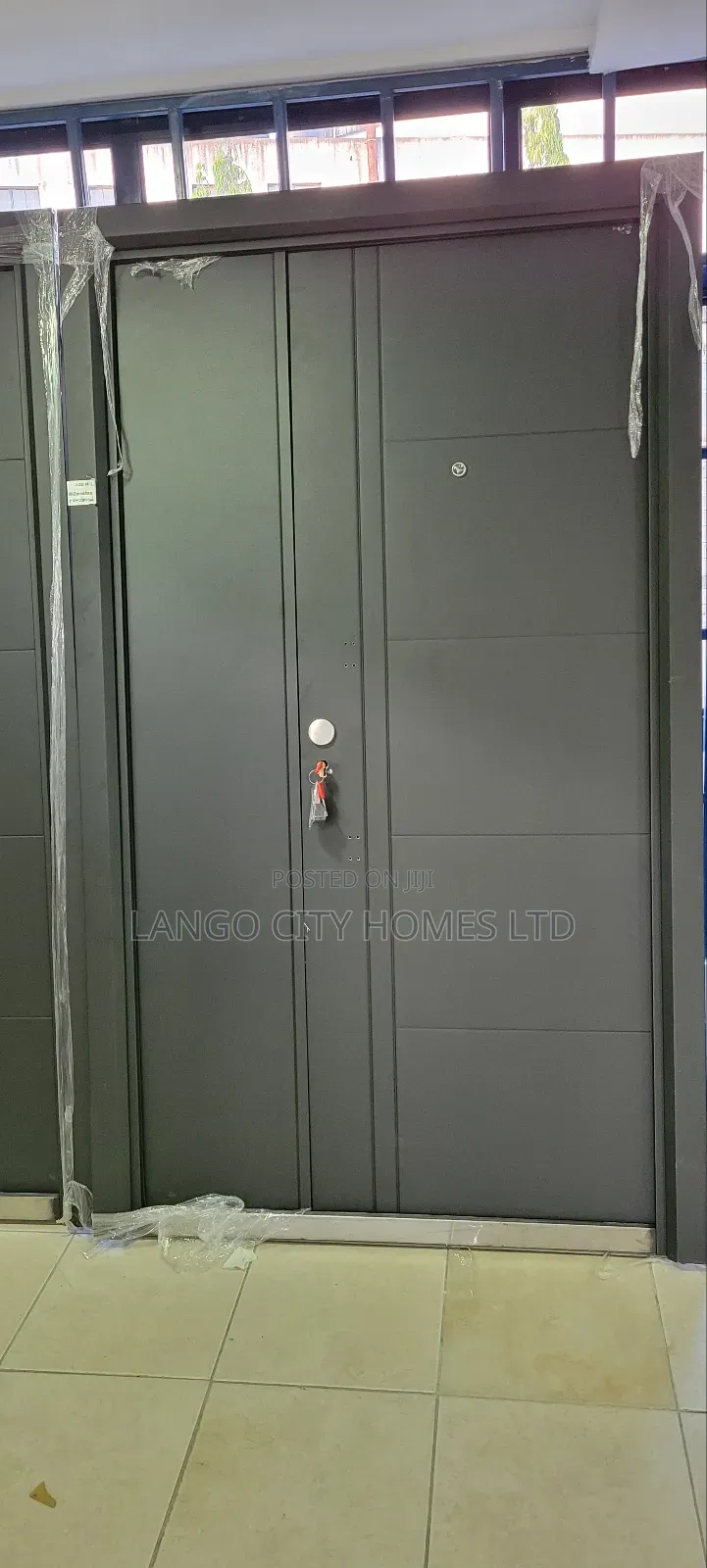 Black Dark Grey Steel Double Door