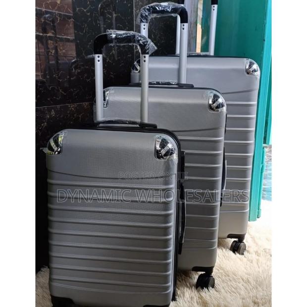 3in1 Rubber Grey Travel Suitcase Luggage Bag