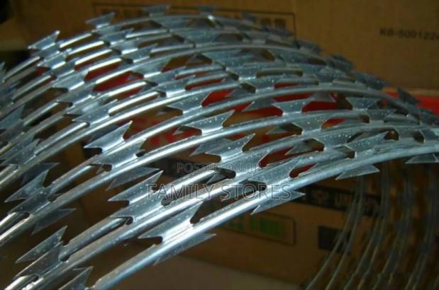 Galvanized Razor Fence - main view