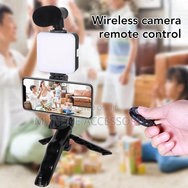 Smartphone Video Making Mic Remote Kit LED Light Stand - main view
