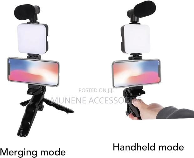 Smartphone Video Making Mic Remote Kit LED Light Stand - thumbnail 3