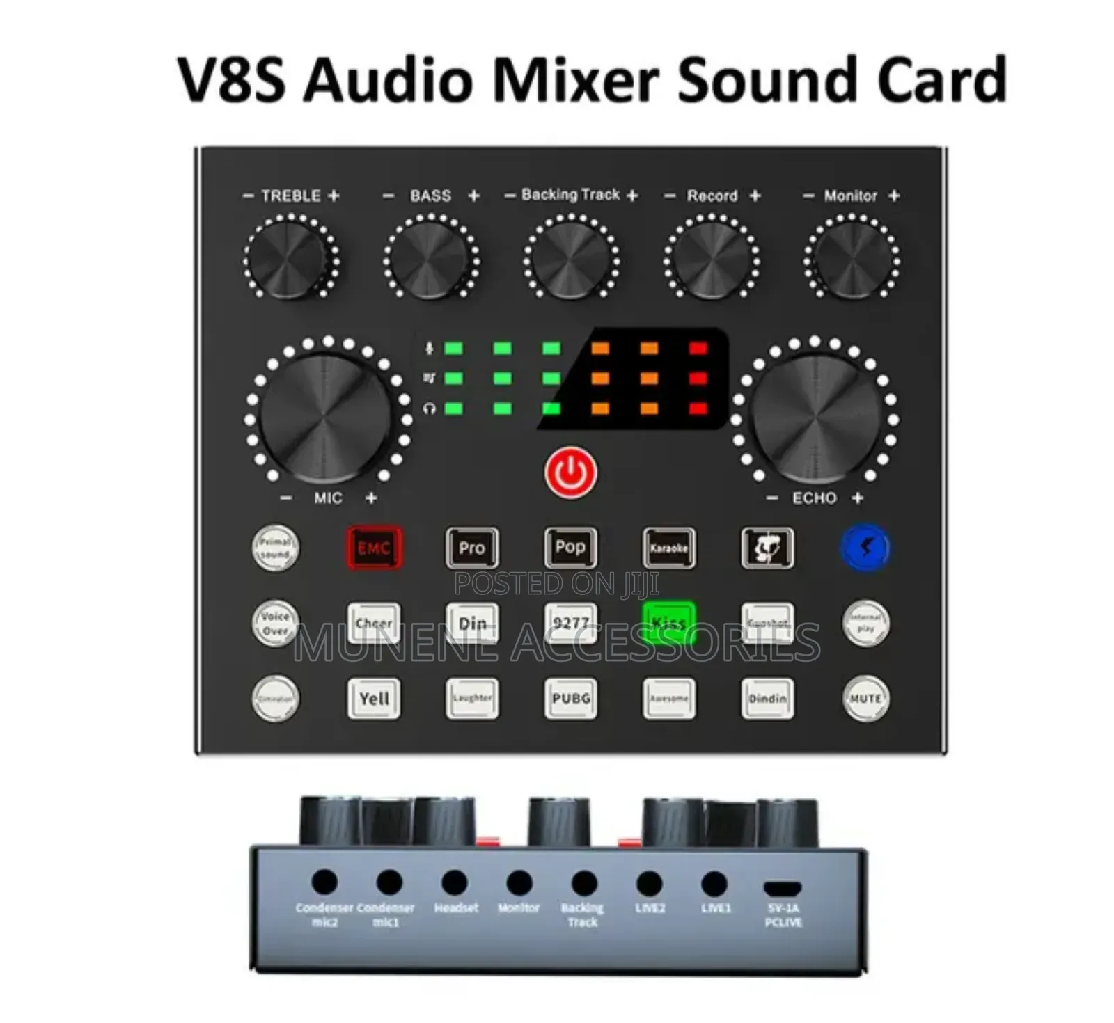 V8S Rechargeable Sound Card For Bm800 Condenser Mic Type C