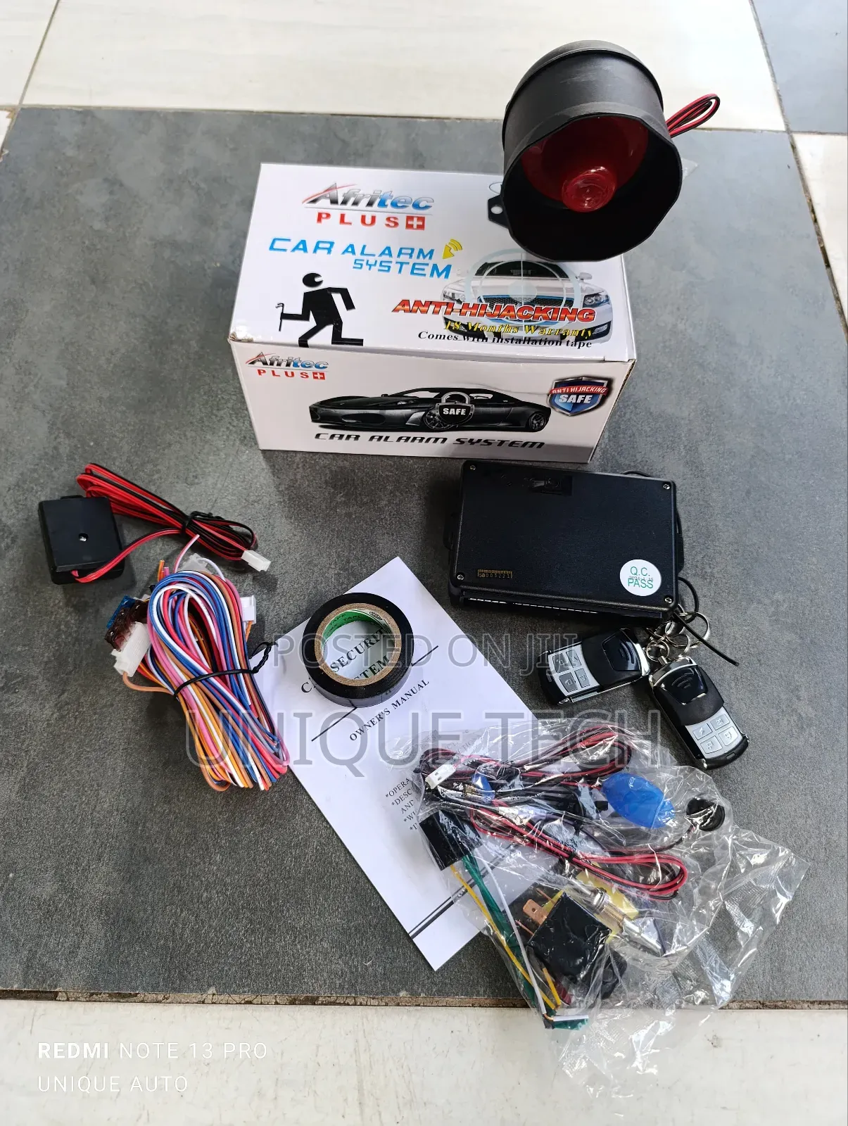 Afritec Car Alarm System – Lock, Alarm, and Cut-Out in One