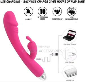 Realistic Rabbit Vibrator With Ears for G-Spot Clit Sex Toy