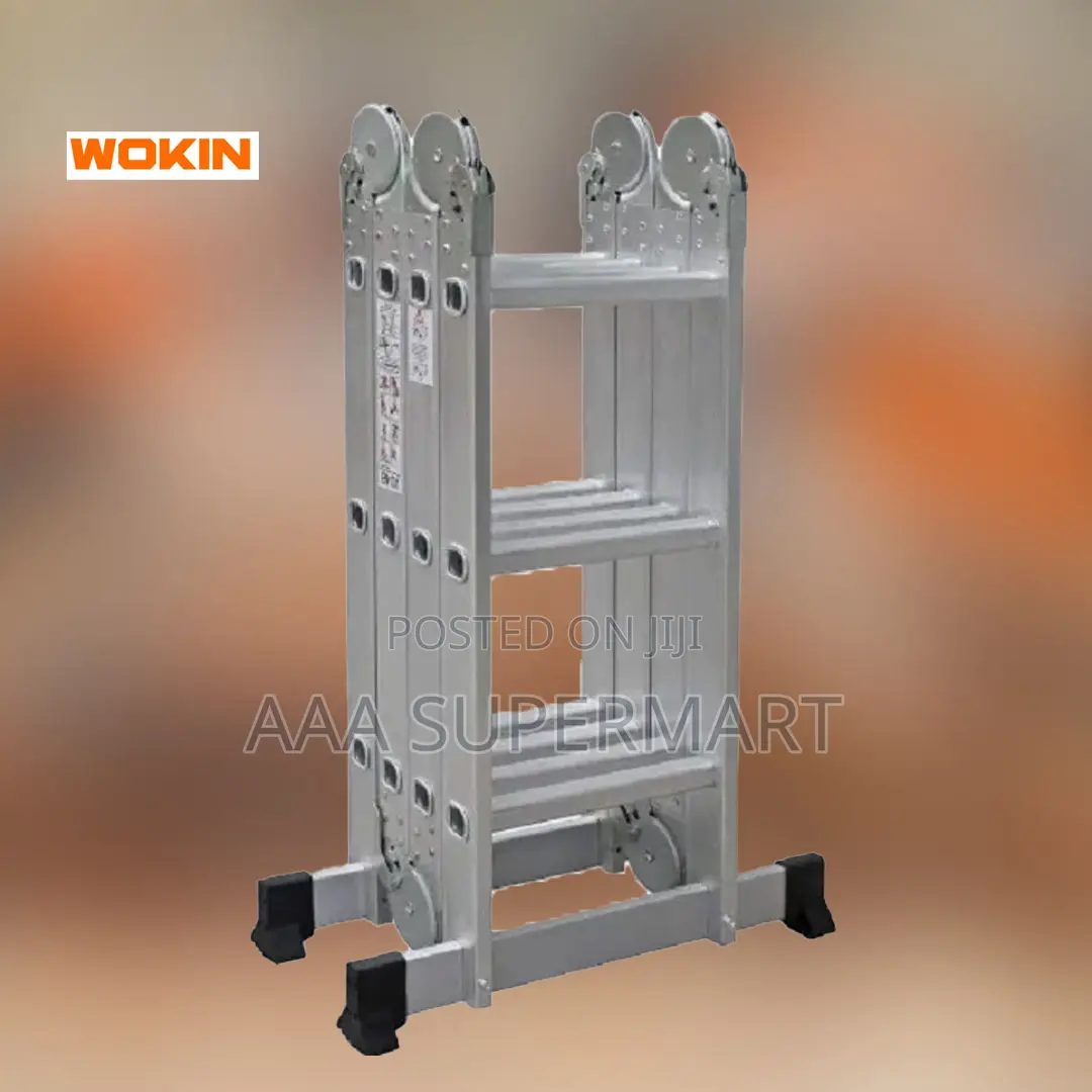Wokin 682643 Foldable Aluminium Ladder 4X3 (Max Height 3.5M)