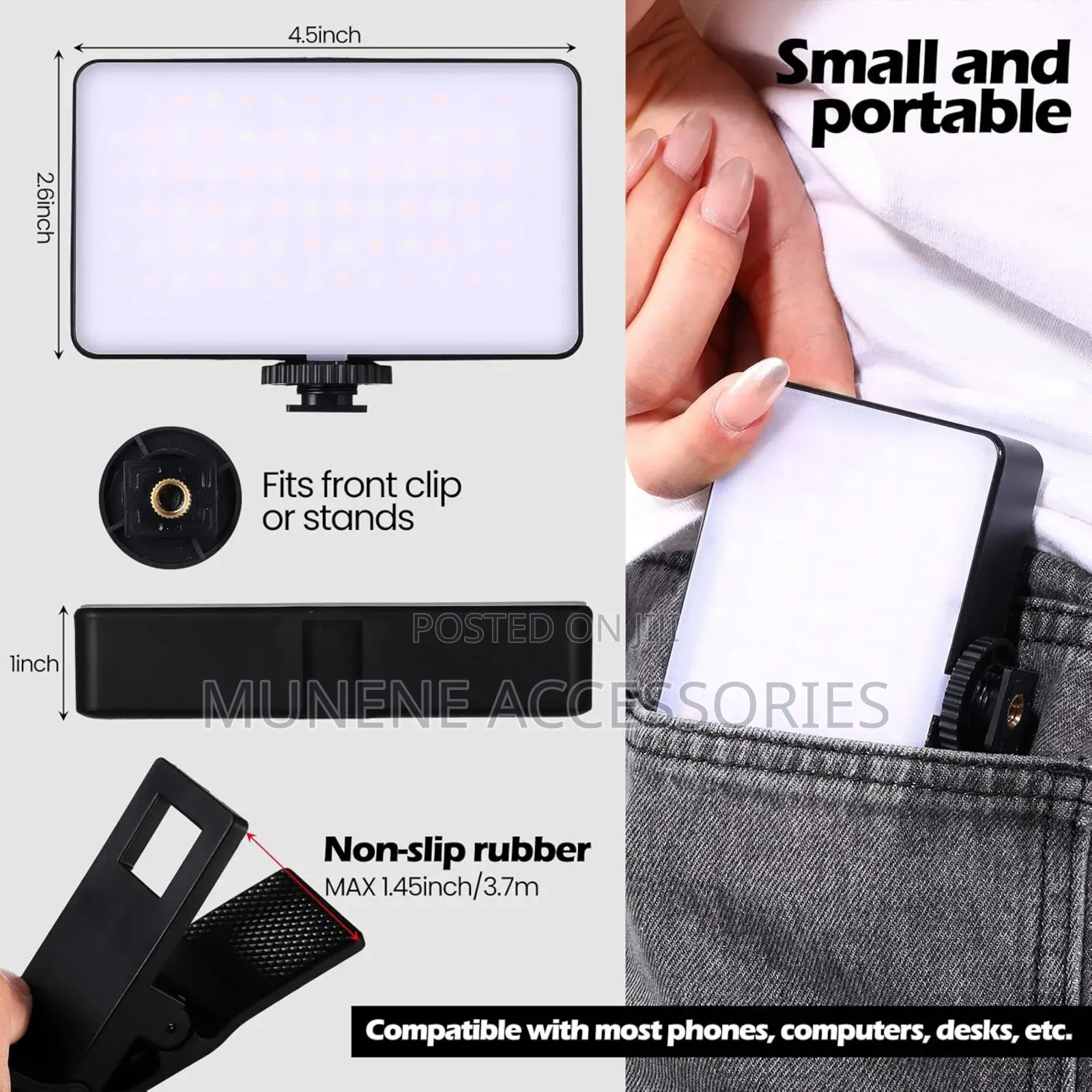 RGB Rechargable LED Video Light for Smartphone and Camera