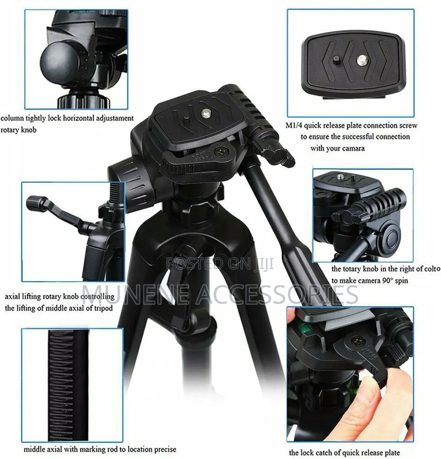 WT 3520 Heavy Duty Tripod STAND for DSLR AND PHONE