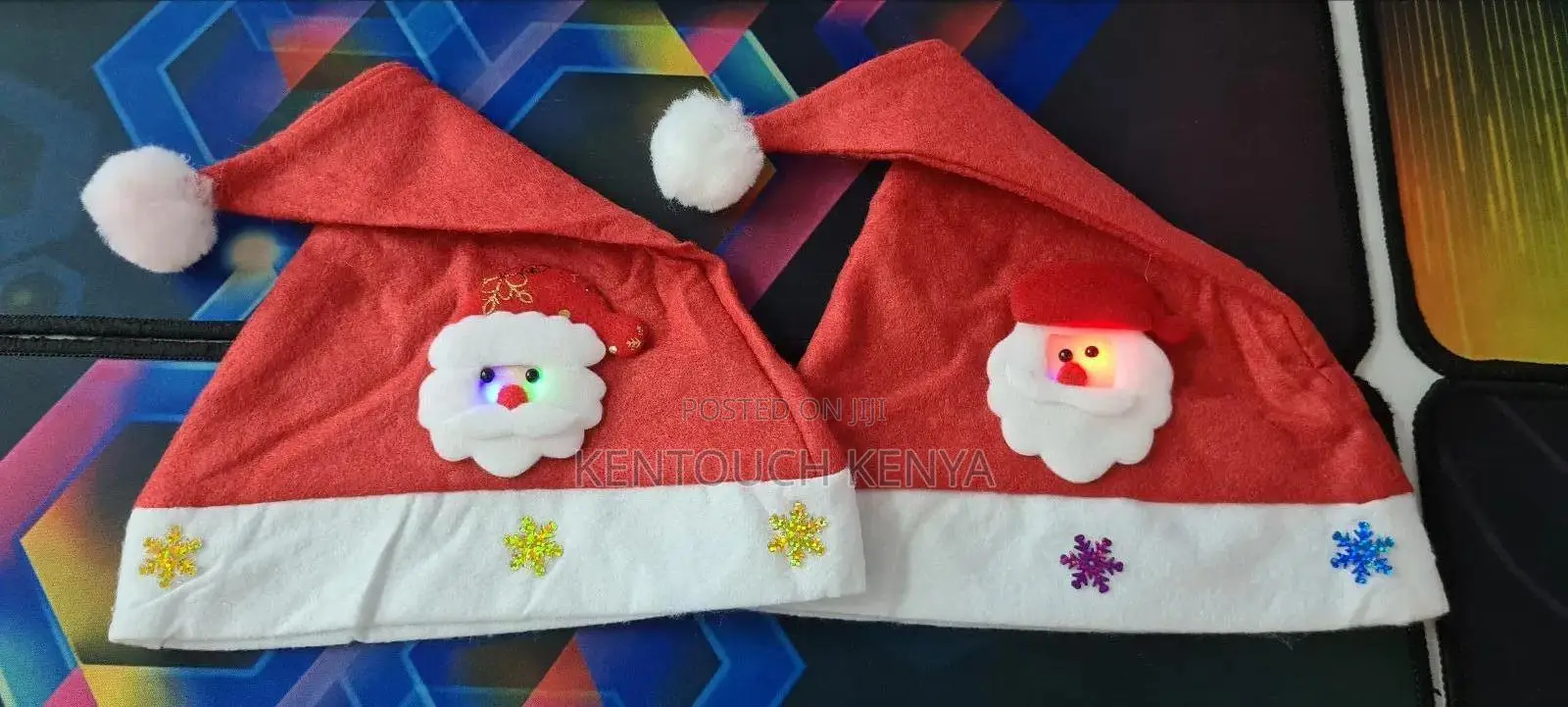 Santa Lights Christmas Hats for Kids and Adults