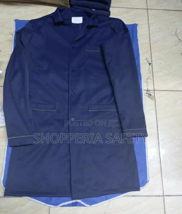 Navy Blue Twill Dustcoat With Piping - main view