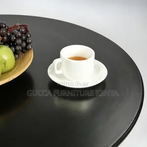 Dining Tables: Black Round Marble Living Room Dining Table