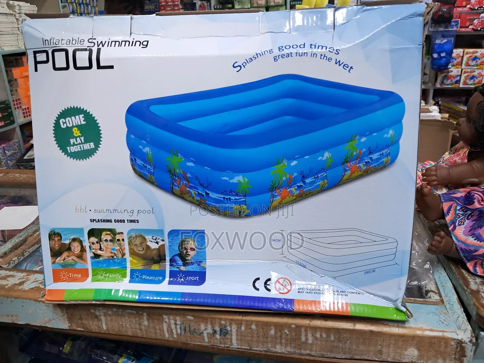 Extra Large Inflatable Pool + Frre Electric Pump