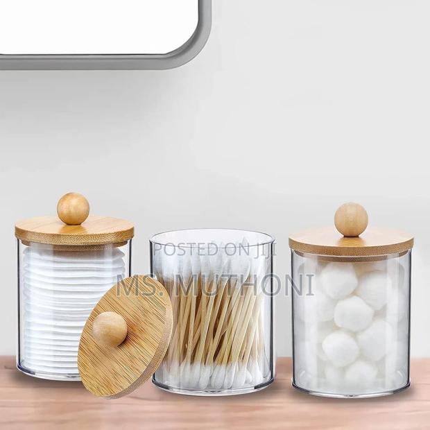 3pcs Acrylic Storage Box With Bamboo Lids Tray - thumbnail 4