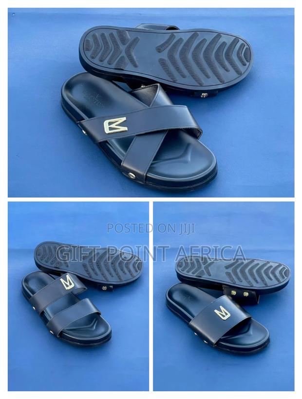 Valentino Leather Black Sandals for Men