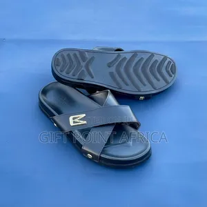 Valentino Leather Black Sandals for Men
