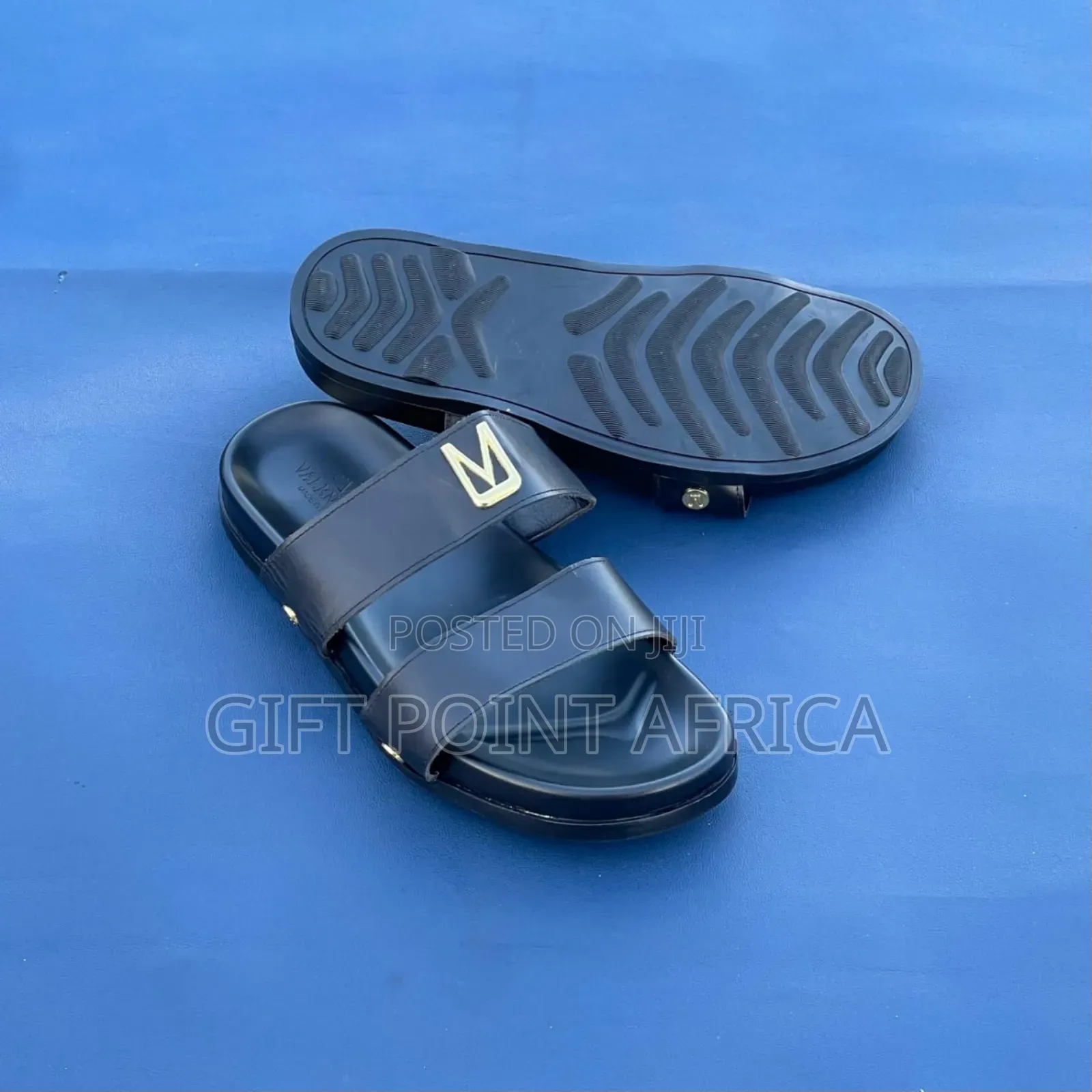 Valentino Leather Black Sandals for Men