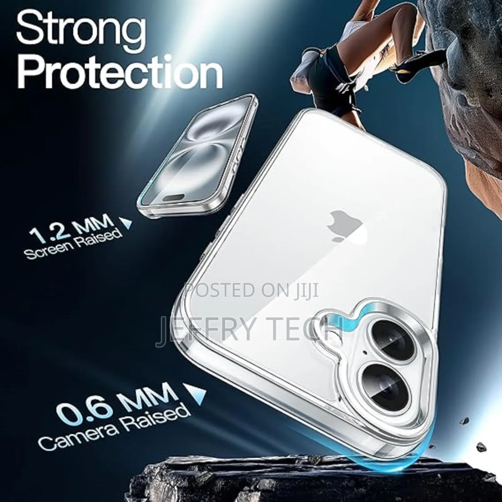 iPhone 16 Transparent Non-Yellowing Shockproof Phone Case