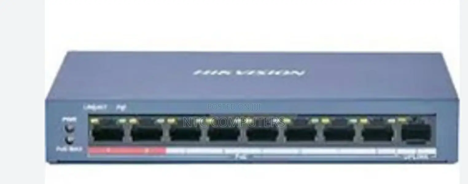 "Hikvision DS-3E0109P-E/M(B) 8 Ports 100mbps Unmanaged Poe S