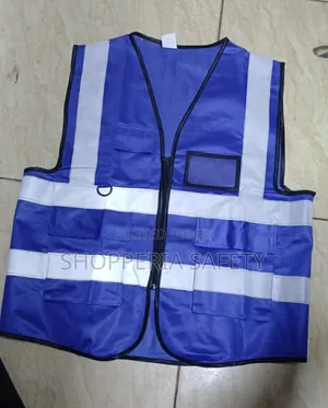 Blue Reflector Vest- With Zip.And Pockets