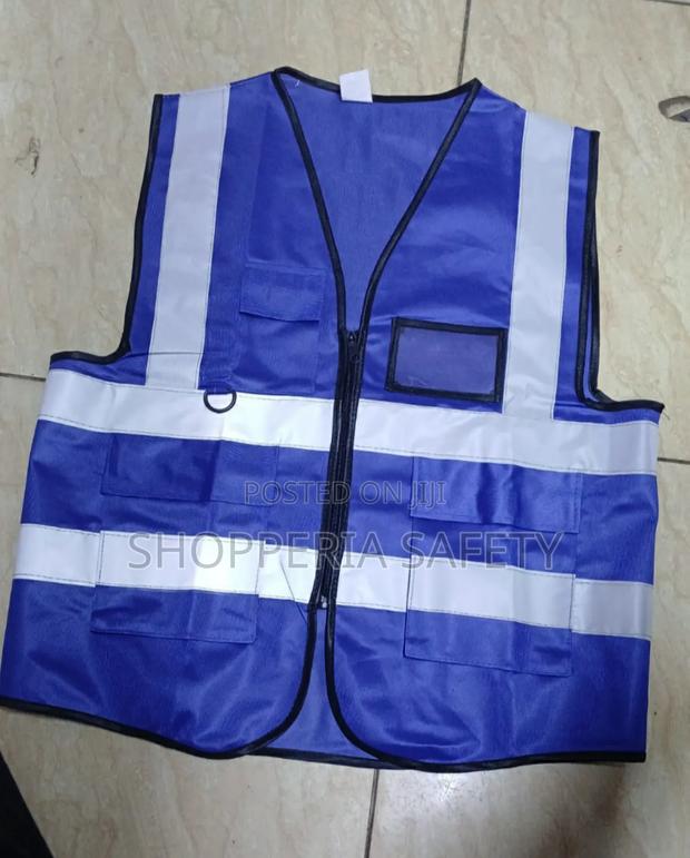 Blue Reflector Vest- With Zip.And Pockets - main view
