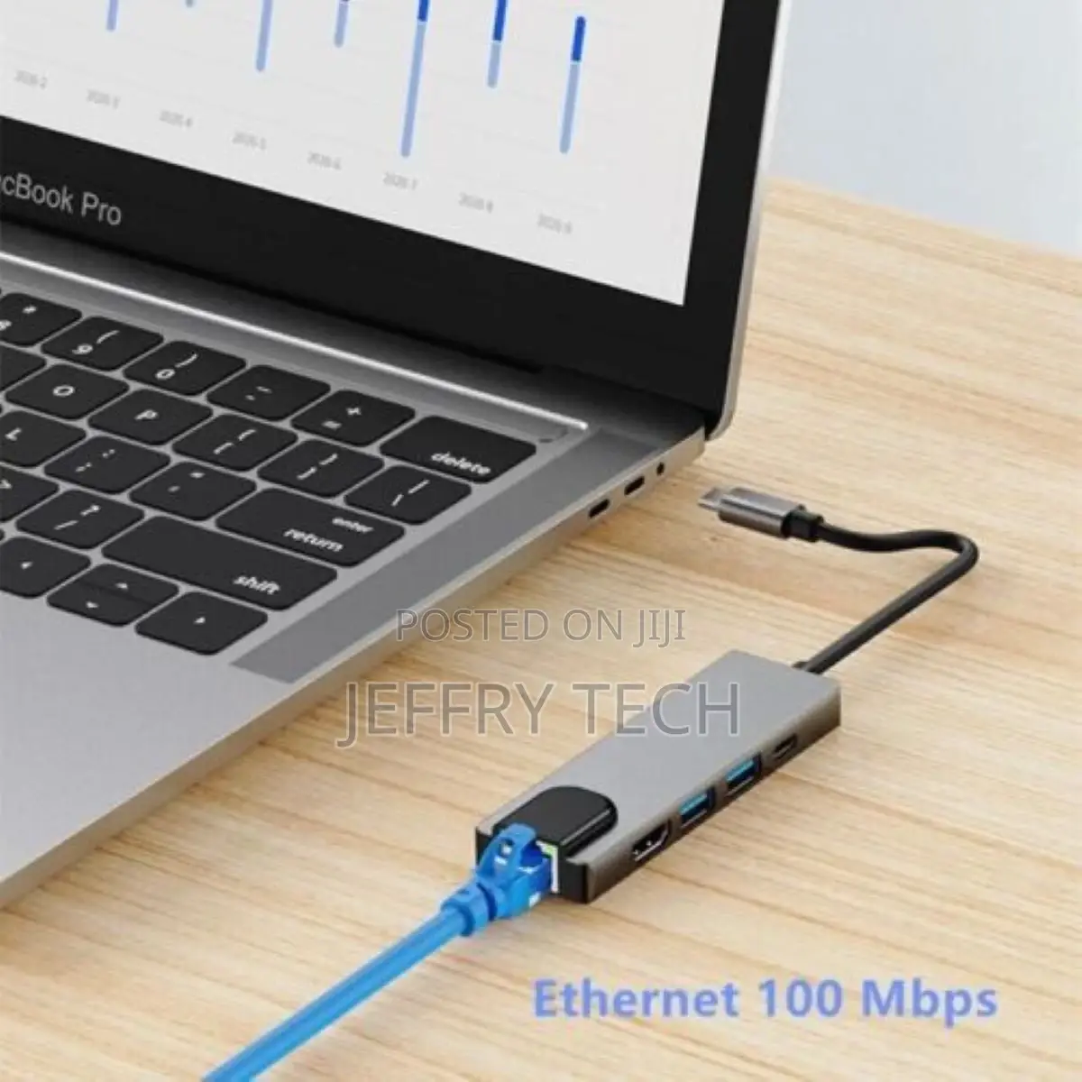 5in1 USB C Hub to HDMI Lan Rj45 Ethernet 2 USB 3.0 Fast C
