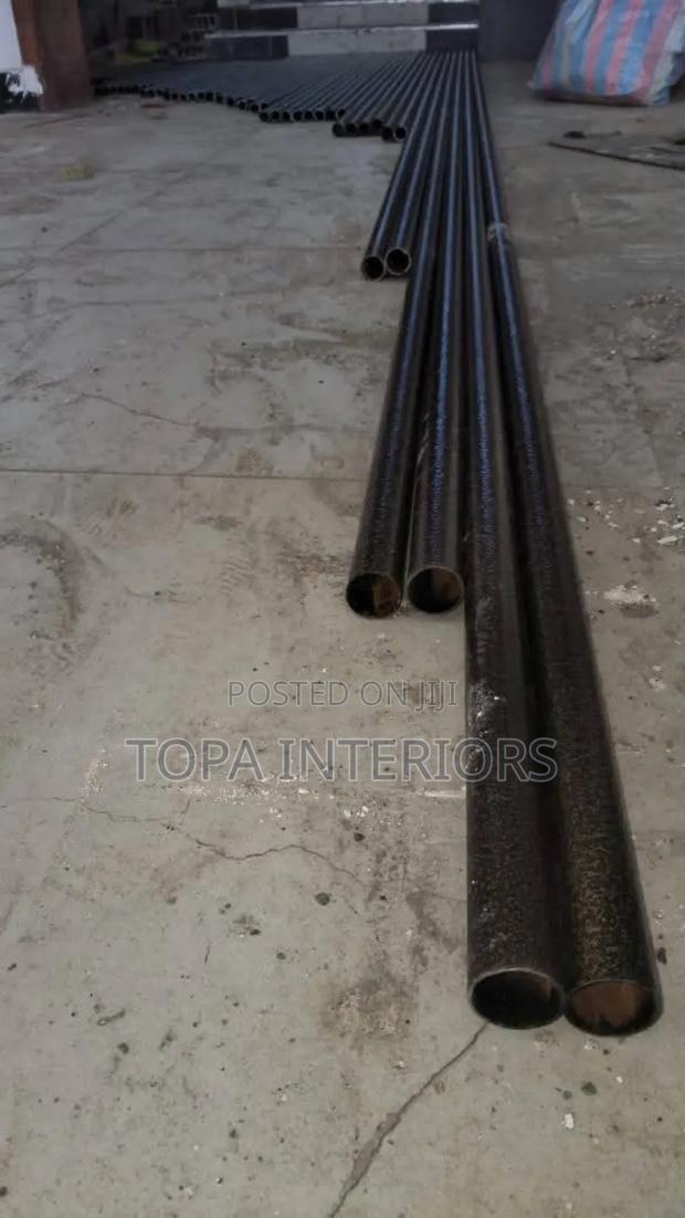 Heavy Duty Drapery Metallic Powder Coated Black Curtain Rods Supply