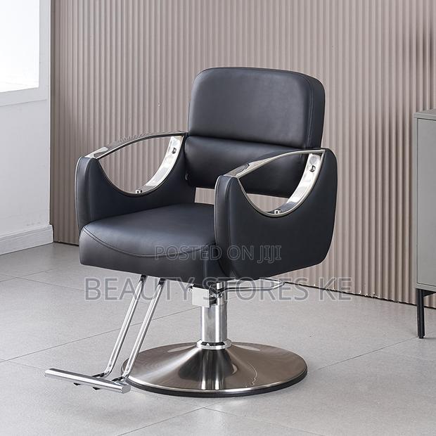 Black Salon Silver Styling Seats for Hairdresser
