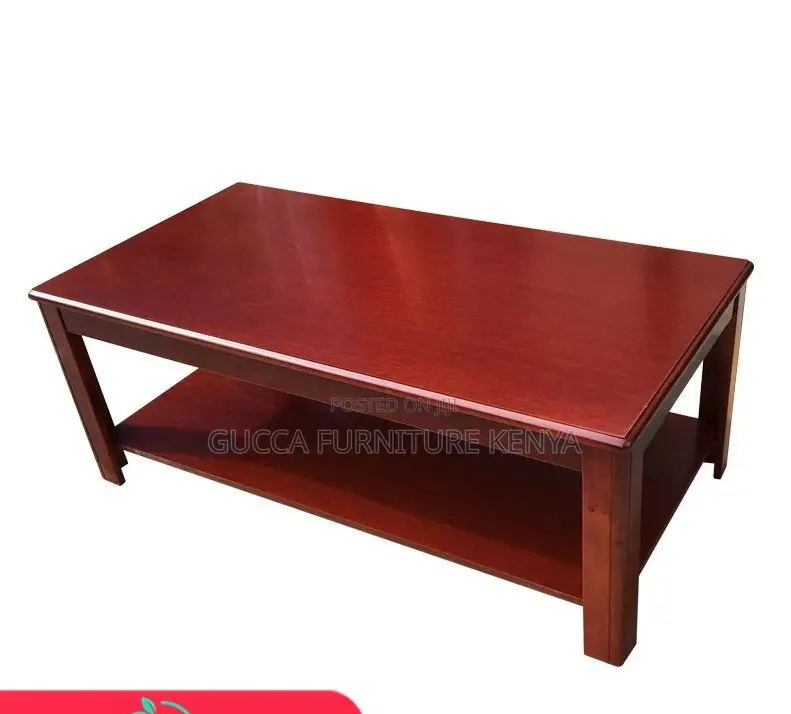 Coffee Tables: Brown Wooden Rectangular Center Coffee Table