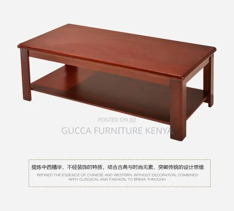Coffee Tables: Brown Wooden Rectangular Center Coffee Table