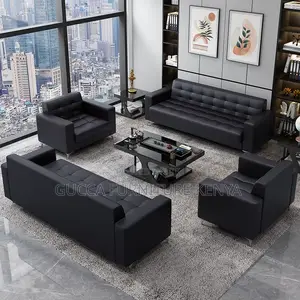 Sofas: Upholstered 5-Seater Leather Executive Sofa Set