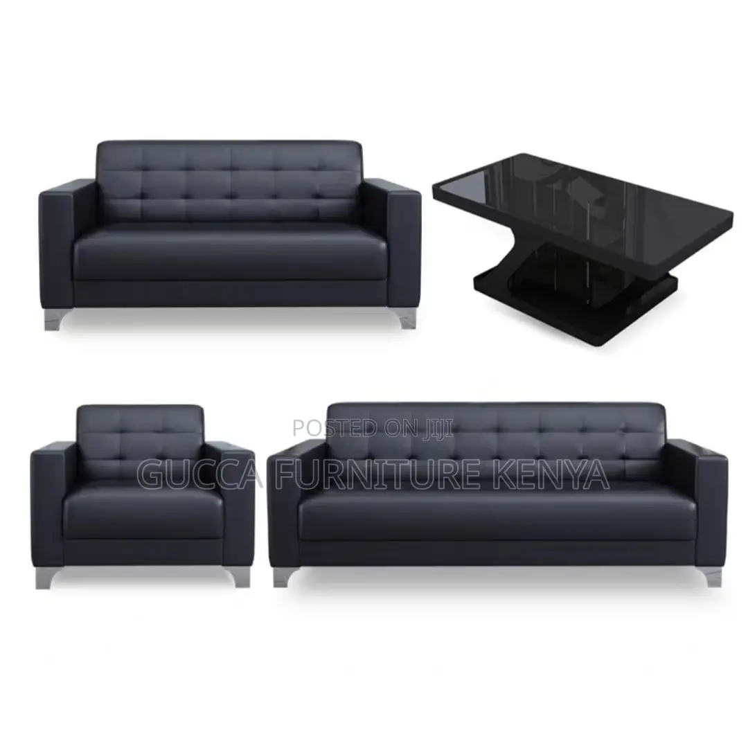 Sofas: Upholstered 5-Seater Leather Executive Sofa Set
