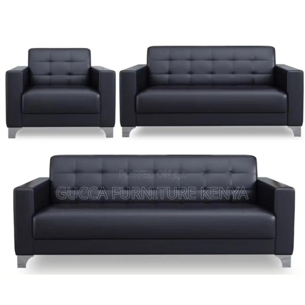 Sofas: Upholstered 5-Seater Leather Executive Sofa Set