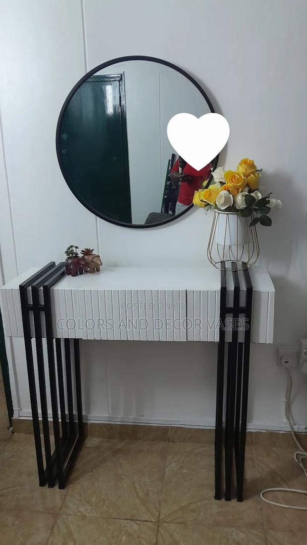 Console Table With Mirror and Flowers Takes 5days