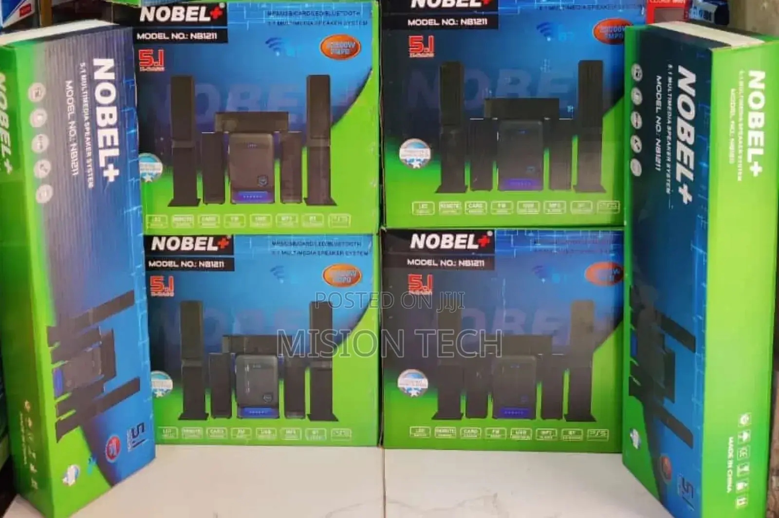 Nobel Nb-1211 5.1 Multimedia Speaker System Mp3/Usb/Bt/Sd 
