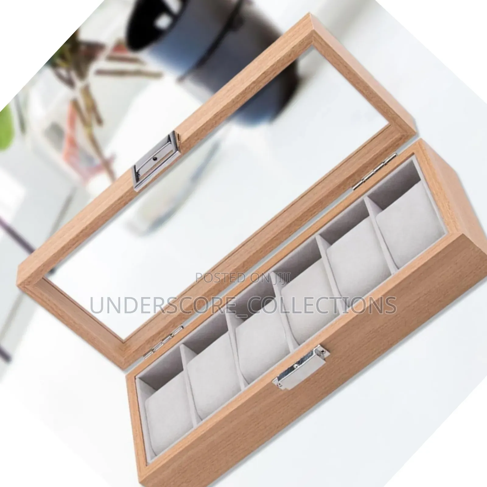  *6 Slots Wooden Watch Organizer .