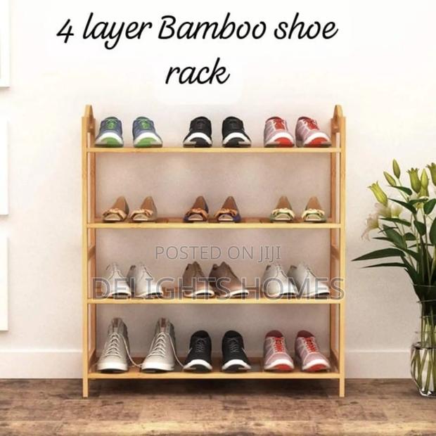 4 Layer Natural Bamboo Shoe Rack -Haw