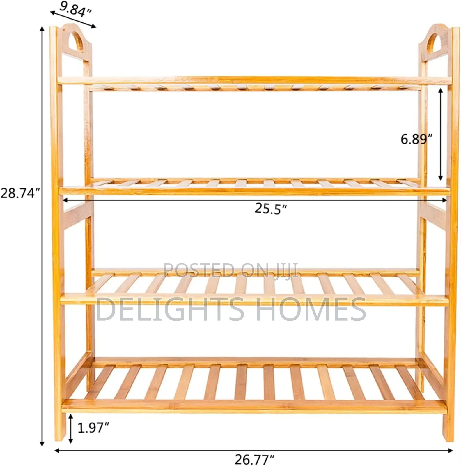 4 Layer Natural Bamboo Shoe Rack -Haw