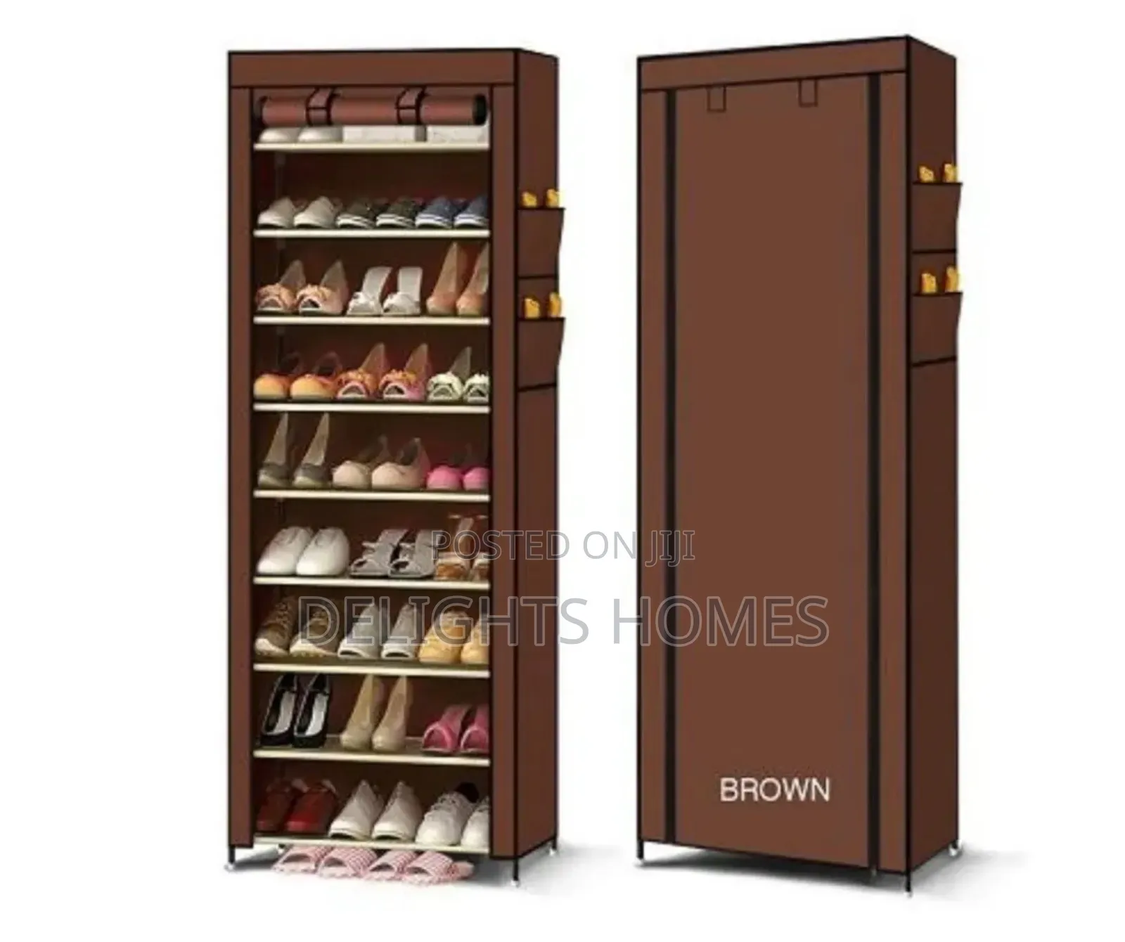 10 Tier Dustproof 27 Pairs Shoes Rack. -Haw